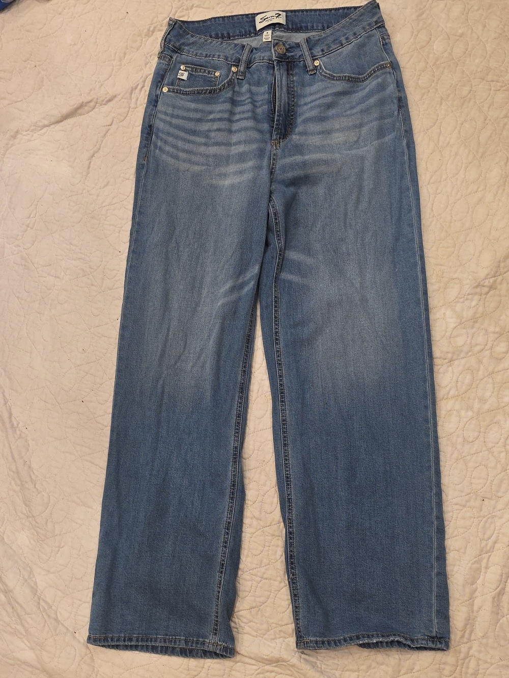 Seven7 Light Blue Wide-Leg Jeans